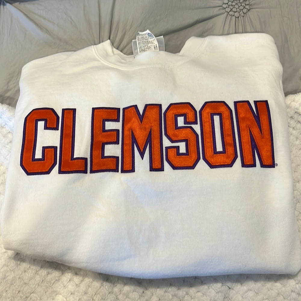 White Clemson Crewneck